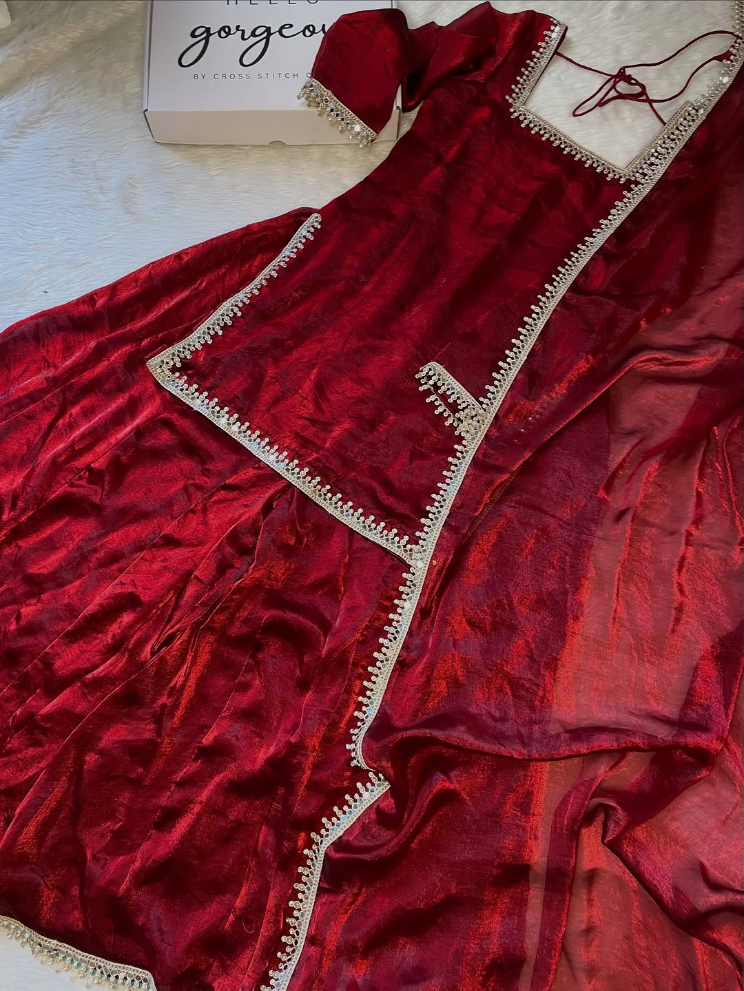 Red Sharara set